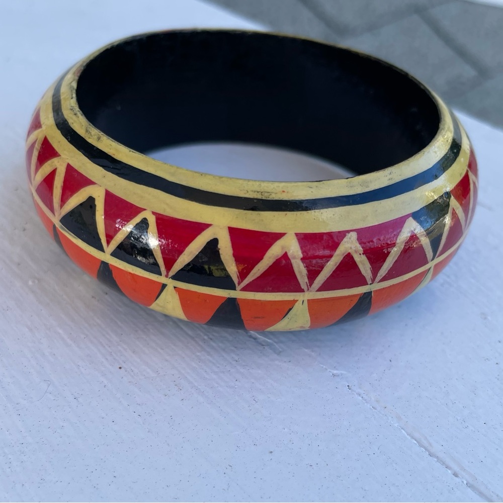 Hand-Painted Wooden Bangle